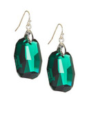 Shay Lowe Silver Plated Drop Earrings with Swarovski Crystal - GREEN
