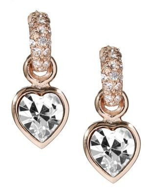 Mmcrystal Crystal Heart Earrings - BRONZE - 1