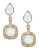 Mmcrystal Silvertone Square Drop Earrings - GOLD - 1