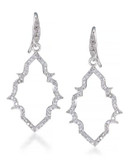 Carolee Floral Lace Silvertone Open Frame Pierced Earrings Silver Tone Earring - SILVER