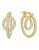 Crislu Double Cubic Zirconia Hoop Earring - GOLD