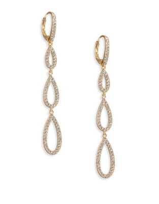 Nadri Triple Pave Teardrop Earrings - GOLD