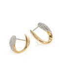 Nadri Pave Goldtone Link Earrings - TWO TONE