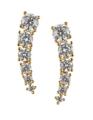 Nadri Sparkling Horned Earrings - GOLD