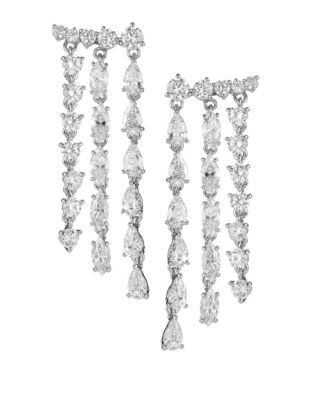 Nadri Silvertone Chandelier Earrings - SILVER