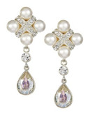 Mmcrystal Pearl and Crystal Drop Earrings - PEARL - 1