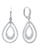 Crislu Sterling Silver Finished in Pure Platinum Cubic Zirconia Hoop Earring - SILVER