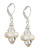 Rita D Pearl and Crystal Cluster Drop Earrings - SILVER