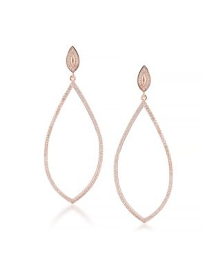 Carolee Floral Lace Rose Goldtone Elongated Pierced Earrings - ROSE GOLD