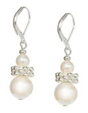 Rita D Double Pearl Drop Earrings - PEARL