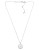 Michael Kors Logo Plate Disc Pendant With Clear Cubic Zirconia - SILVER