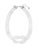 Swarovski Silver Tone Swarovski Crystal Stardust Knot Collar Necklace - SILVER