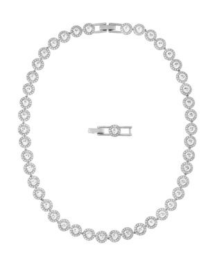 Swarovski Silver Tone Swarovski Crystal Angelic Collar Necklace - SILVER