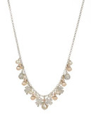 Rita D Clover Charm and Faux Pearl Necklace - PEARL