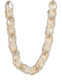 Jon De Porter Short Mixed Twist Chain Necklace - WHITE GOLD