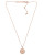 Michael Kors Logo Plate Disc Pendant With Clear Cubic Zirconia - ROSE GOLD