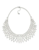 Carolee Crystal Stems Dramatic Frontal Silver Tone Necklace - SILVER