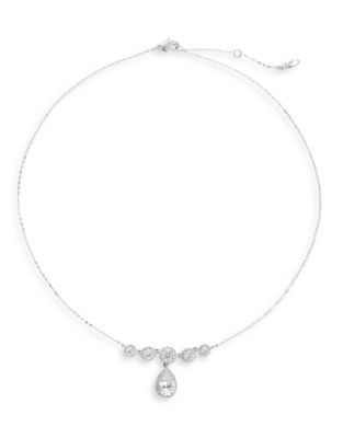 Nadri Pear Drop Pendant Necklace - SILVER