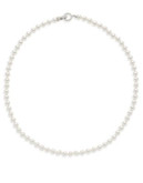Nadri Faux Pearl Pave Closure Necklace - WHITE