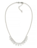 Carolee Tiered Crystal Drop Necklace - WHITE
