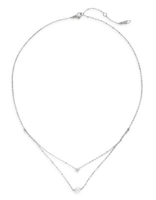 Nadri Dainty Dual Goldtone Strand Necklace - SILVER