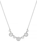 Betsey Johnson All That Glitters Ruffled Crystal Frontal Silver Necklace - CRSYTAL