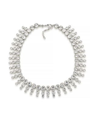 Carolee Dramatic Crystal Collar Necklace - SILVER