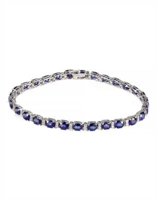 Effy 14K White Gold Diamond and Ceylon Sapphire Bracelet - SAPPHIRE