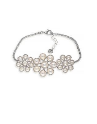 Effy Sterling Silver Fresh Water Flower Tennis Bracelet - PEARL