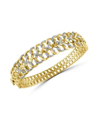 Effy Duo 14K Yellow Gold and Diamond Bangle Bracelet - GOLD