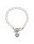Honora Style Pearl and Sterling Silver Toggle Bracelet with Sapphire - WHITE