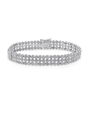 Concerto Diamond Sterling Silver Three-Row Tennis Bracelet - DIAMOND