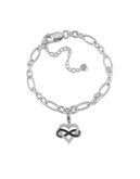 Concerto Diamond Infinity Heart Charm Sterling Silver Bracelet - DIAMOND