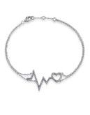 Concerto Diamond Heartbeat Sterling Silver Bracelet - DIAMOND