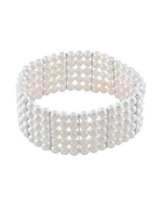 Effy Large Sterling Silver and Freshwater Pearl Tennis Bracelet - PEARL