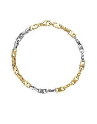 Fine Jewellery Two-Tone 14K Gold Link Bracelet - TWO TONE GOLD