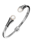 Fine Jewellery Freshwater Pearl and Diamond Bangle - PEARL
