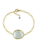 Concerto Green Quartz and Amethyst Yellow Sterling Silver Bracelet - AMETHYST