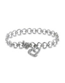Concerto Diamond Sterling Silver Heart Bracelet with Charm - DIAMOND