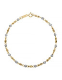 Fine Jewellery 14k Two-Tone Gold Beaded Bracelet - GOLD