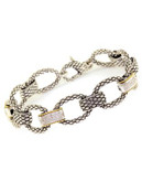 Effy Sterling Silver 18K Yellow Gold And Diamond Link Bracelet - DIAMOND