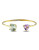 Concerto 8.85 CT TCW Green Amethyst and Rose de France Yellow Silver Heart Bangle - AMETHYST