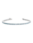 Fine Jewellery Topaz and Sterling Silver Tennis Bracelet - BLUE TOPAZ