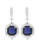 Judith Ripka Estate Ascher Cut Stone Earrings On Wire - BLUE CORUNDUM