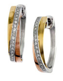 Effy 14K Tri-Colour Gold Diamond Earrings - TRI COLOUR GOLD