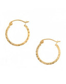 Fine Jewellery 14K Yellow Gold Square Tube Hoop Earrings - GOLD