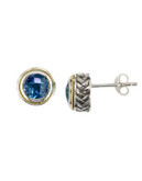 Effy 18K Yellow Gold Sterling Silver And Blue Topaz Earrings - TOPAZ
