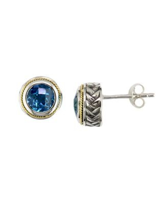 Effy 18K Yellow Gold Sterling Silver And Blue Topaz Earrings - TOPAZ