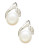 Fine Jewellery 10K Rhodium Plated White Gold Diamond And Freshwater Pearl Earrings - PEARL