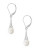 Fine Jewellery Sterling Silver Rhodium Plated Lever Earrings With White 9X7MM FreshWater Pearl Drops. These Earrings Are Great For All - PEARL